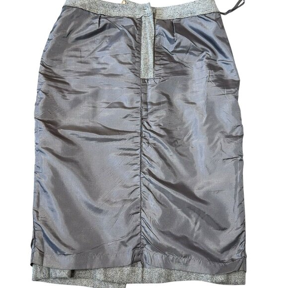 Y2K Lauren Ralph Lauren Wool Angora Blend Skirt Sz 8 Gray Black Lined Straight - Picture 8 of 8